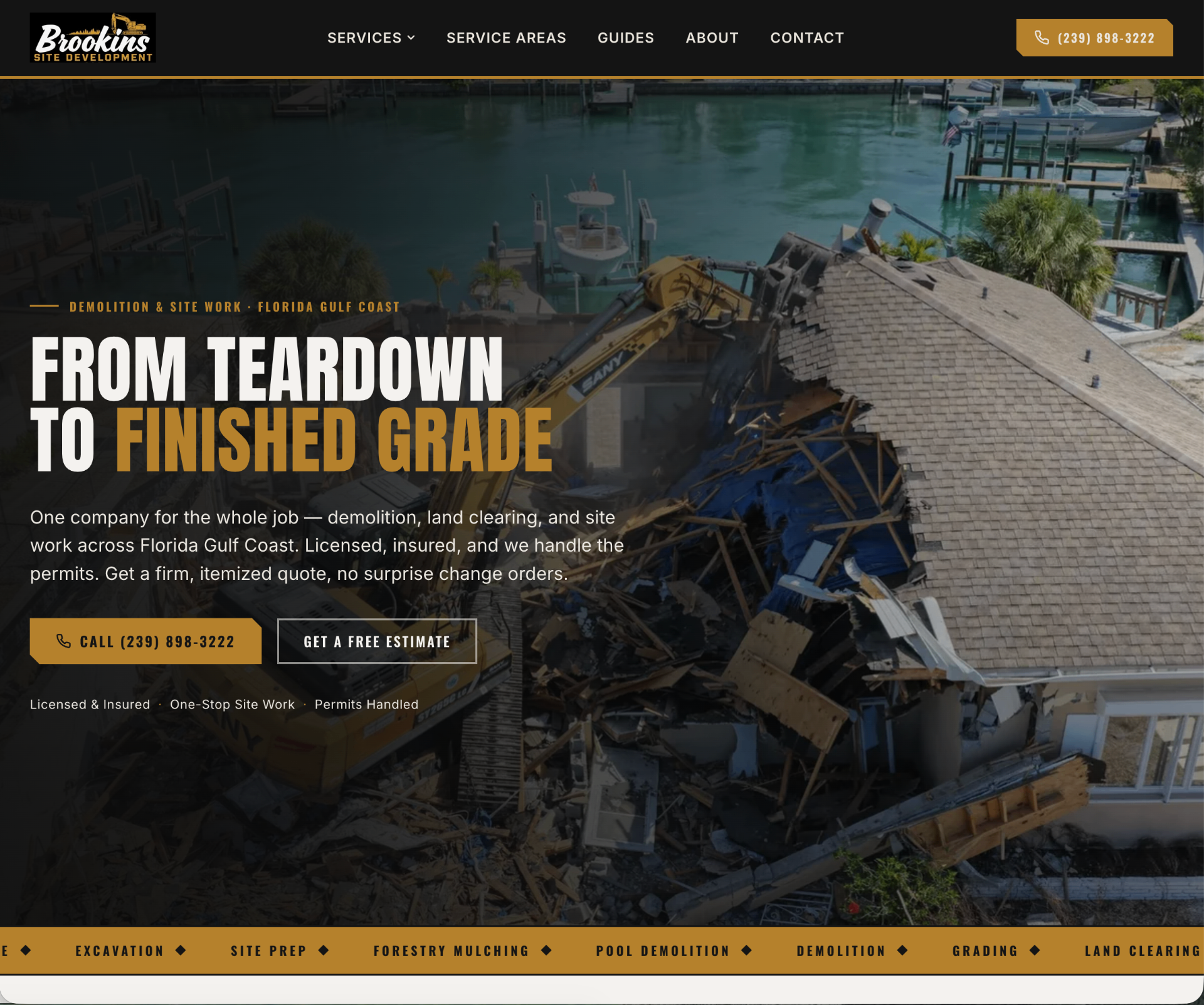 Brookins Site Development website